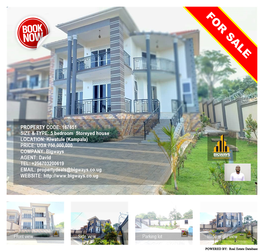 5 bedroom Storeyed house  for sale in Kiwaatule Kampala Uganda, code: 167651