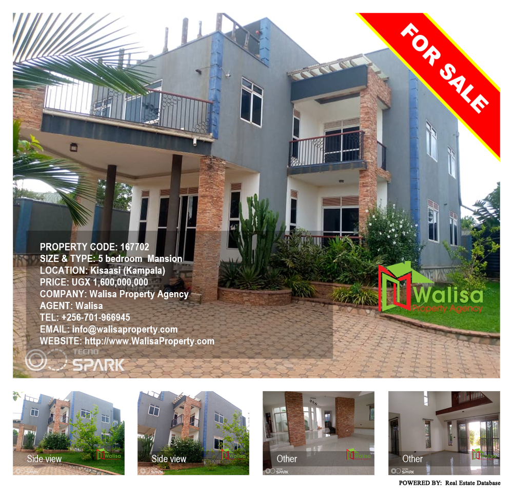 5 bedroom Mansion  for sale in Kisaasi Kampala Uganda, code: 167702