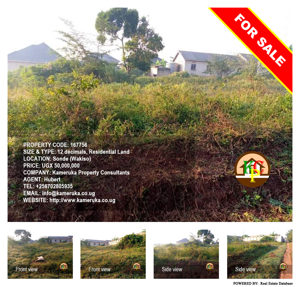 Residential Land  for sale in Sonde Wakiso Uganda, code: 167756