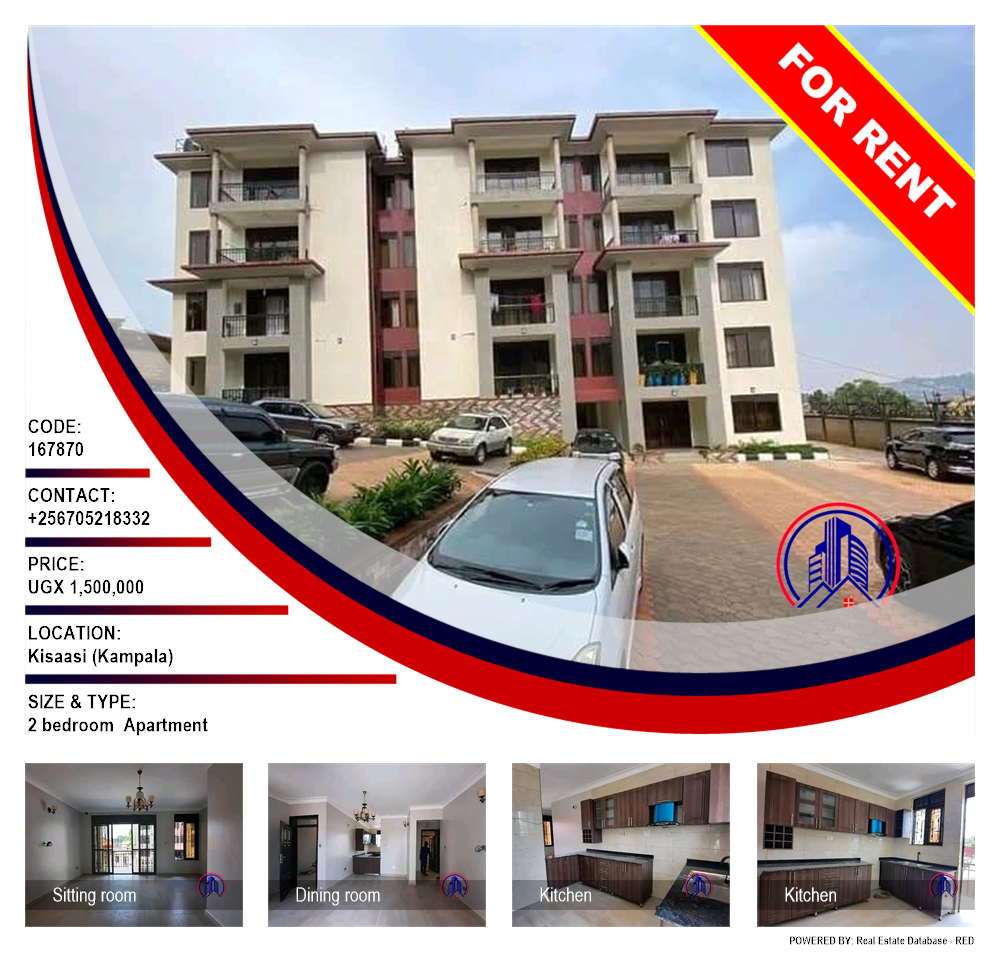 2 bedroom Apartment  for rent in Kisaasi Kampala Uganda, code: 167870