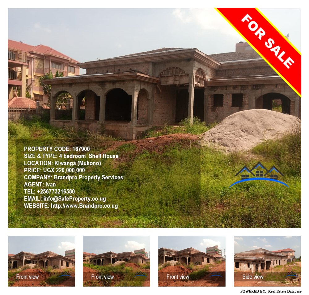 4 bedroom Shell House  for sale in Kiwanga Mukono Uganda, code: 167900