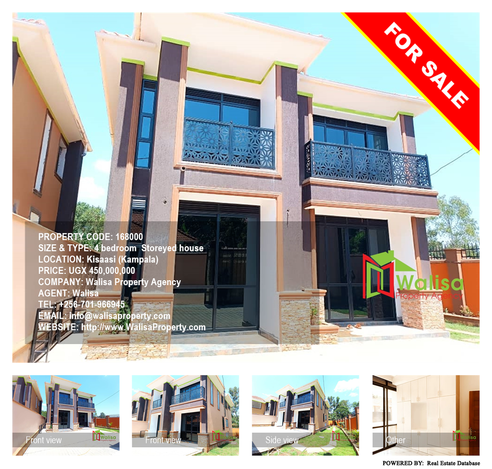 4 bedroom Storeyed house  for sale in Kisaasi Kampala Uganda, code: 168000