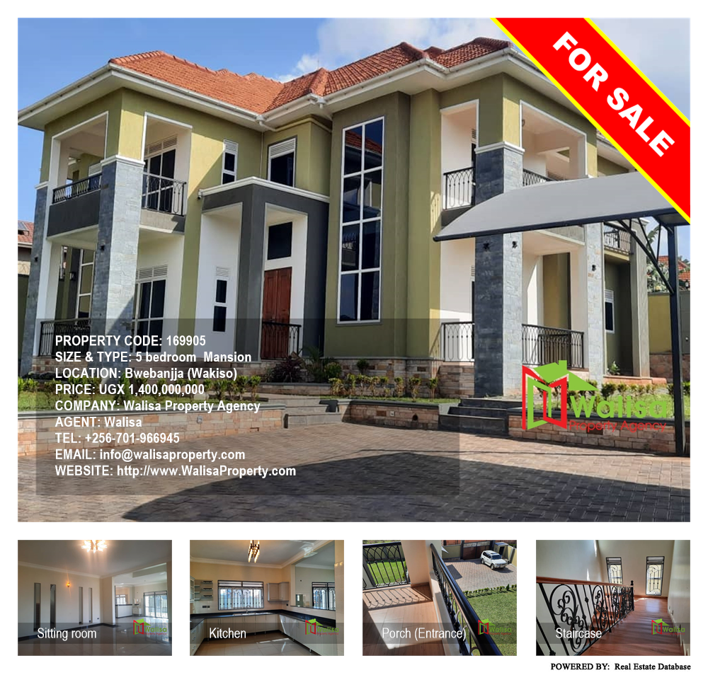 5 bedroom Mansion  for sale in Bwebajja Wakiso Uganda, code: 169905