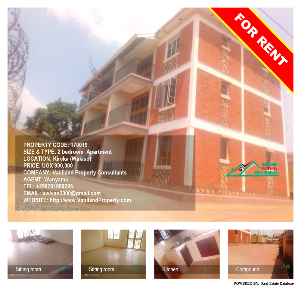 2 bedroom Apartment  for rent in Kireka Wakiso Uganda, code: 170019