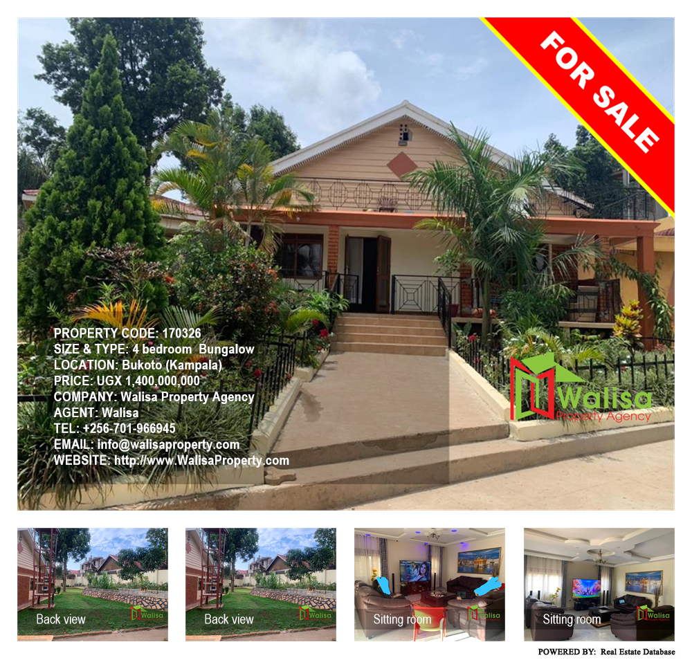 4 bedroom Bungalow  for sale in Bukoto Kampala Uganda, code: 170326