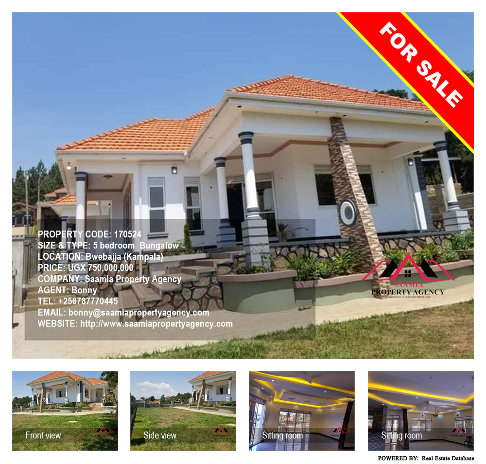 5 bedroom Bungalow  for sale in Bwebajja Kampala Uganda, code: 170524