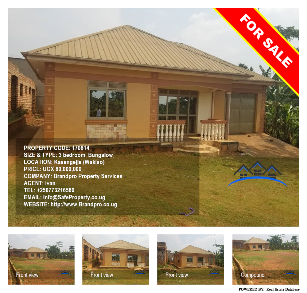 3 bedroom Bungalow  for sale in Kasengejje Wakiso Uganda, code: 170814