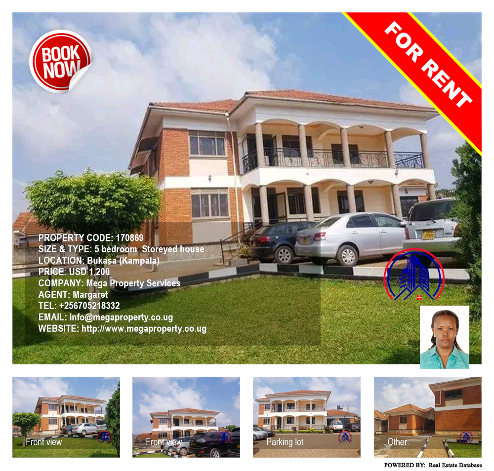 5 bedroom Storeyed house  for rent in Bukasa Kampala Uganda, code: 170869