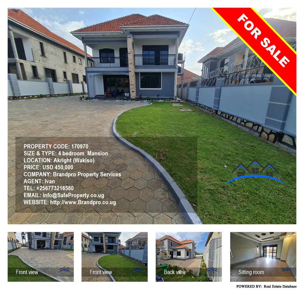 4 bedroom Mansion  for sale in Akright Wakiso Uganda, code: 170970