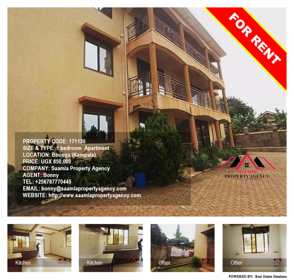 1 bedroom Apartment  for rent in Bbunga Kampala Uganda, code: 171130