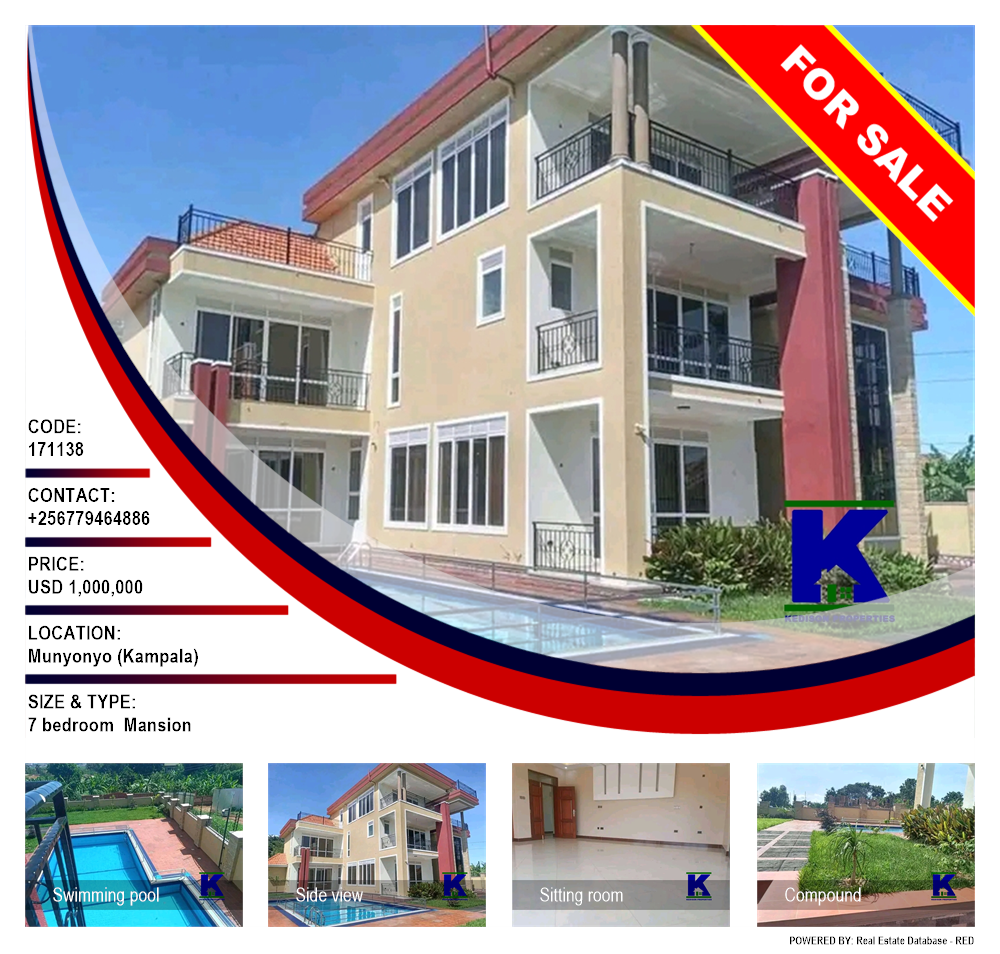 7 bedroom Mansion  for sale in Munyonyo Kampala Uganda, code: 171138