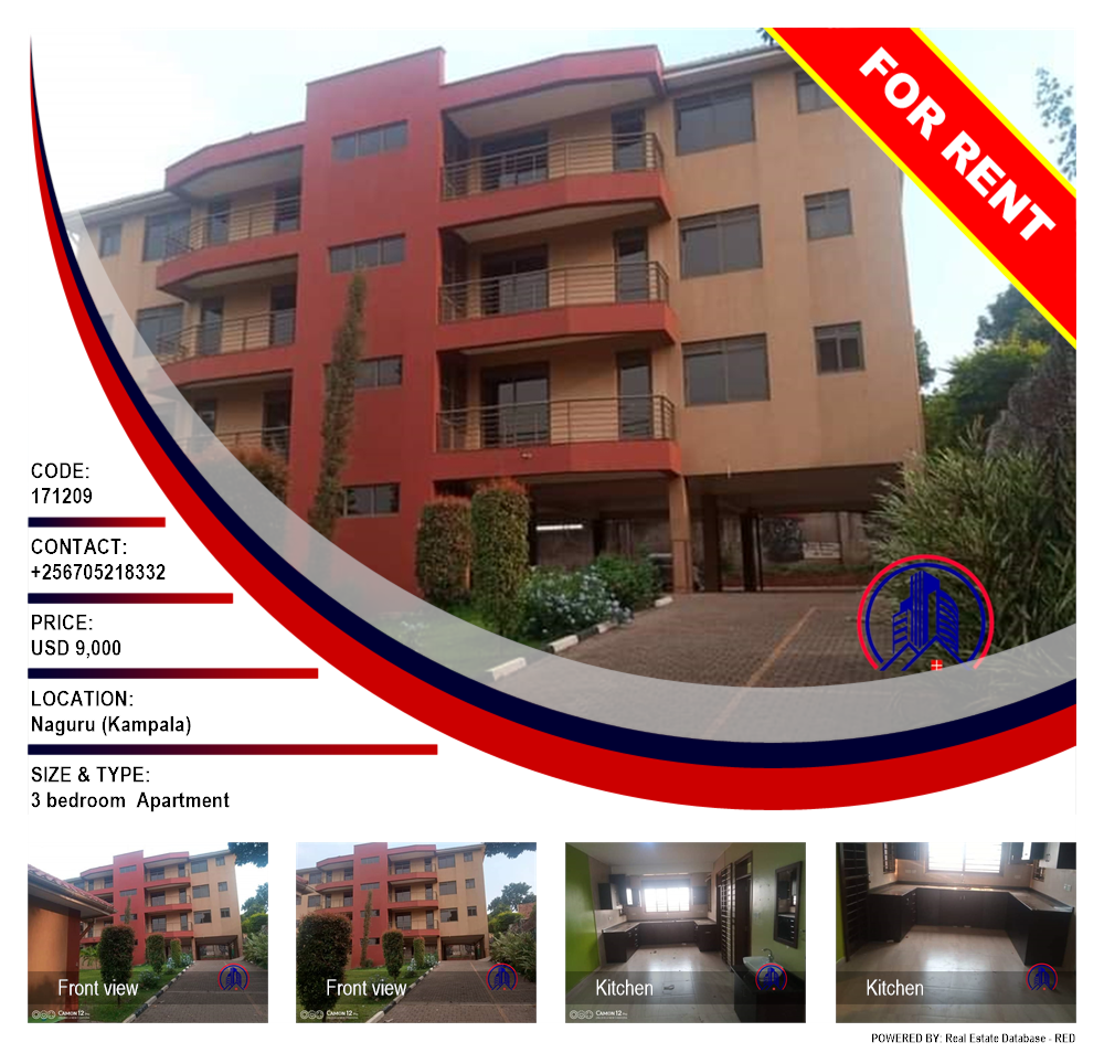 3 bedroom Apartment  for rent in Naguru Kampala Uganda, code: 171209