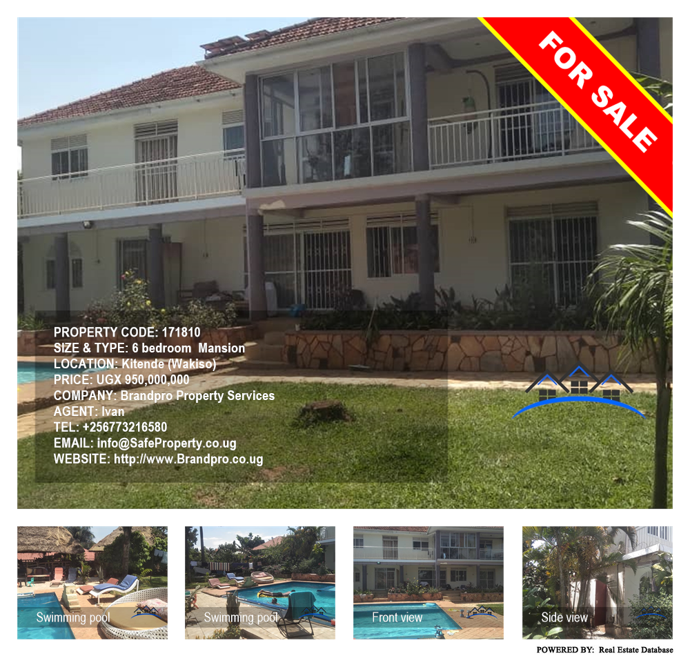 6 bedroom Mansion  for sale in Kitende Wakiso Uganda, code: 171810