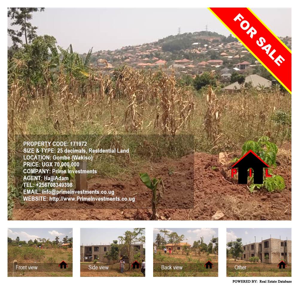 Residential Land  for sale in Gombe Wakiso Uganda, code: 171972