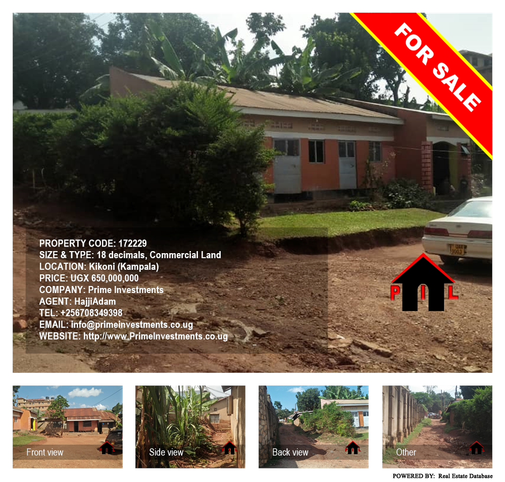 Commercial Land  for sale in Kikoni Kampala Uganda, code: 172229