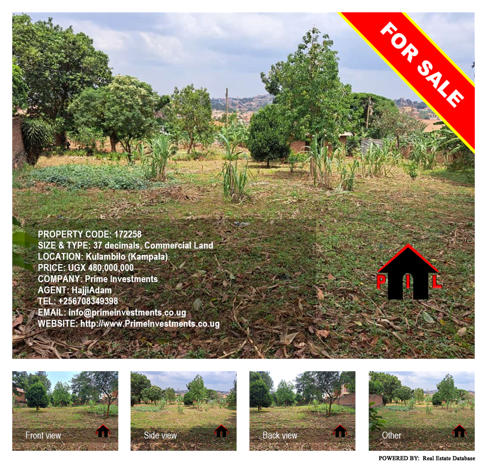 Commercial Land  for sale in Kulambilo Kampala Uganda, code: 172258
