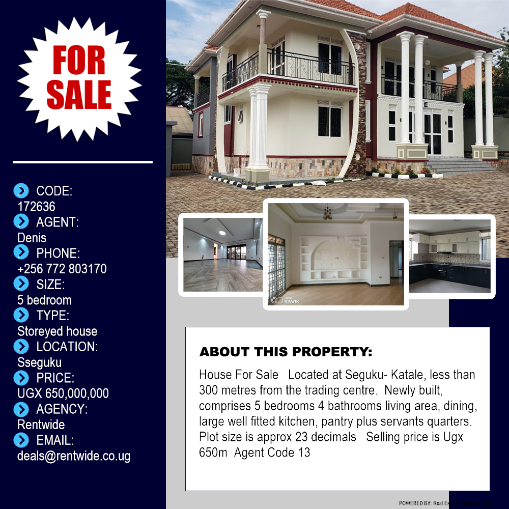 5 bedroom Storeyed house  for sale in Seguku Wakiso Uganda, code: 172636