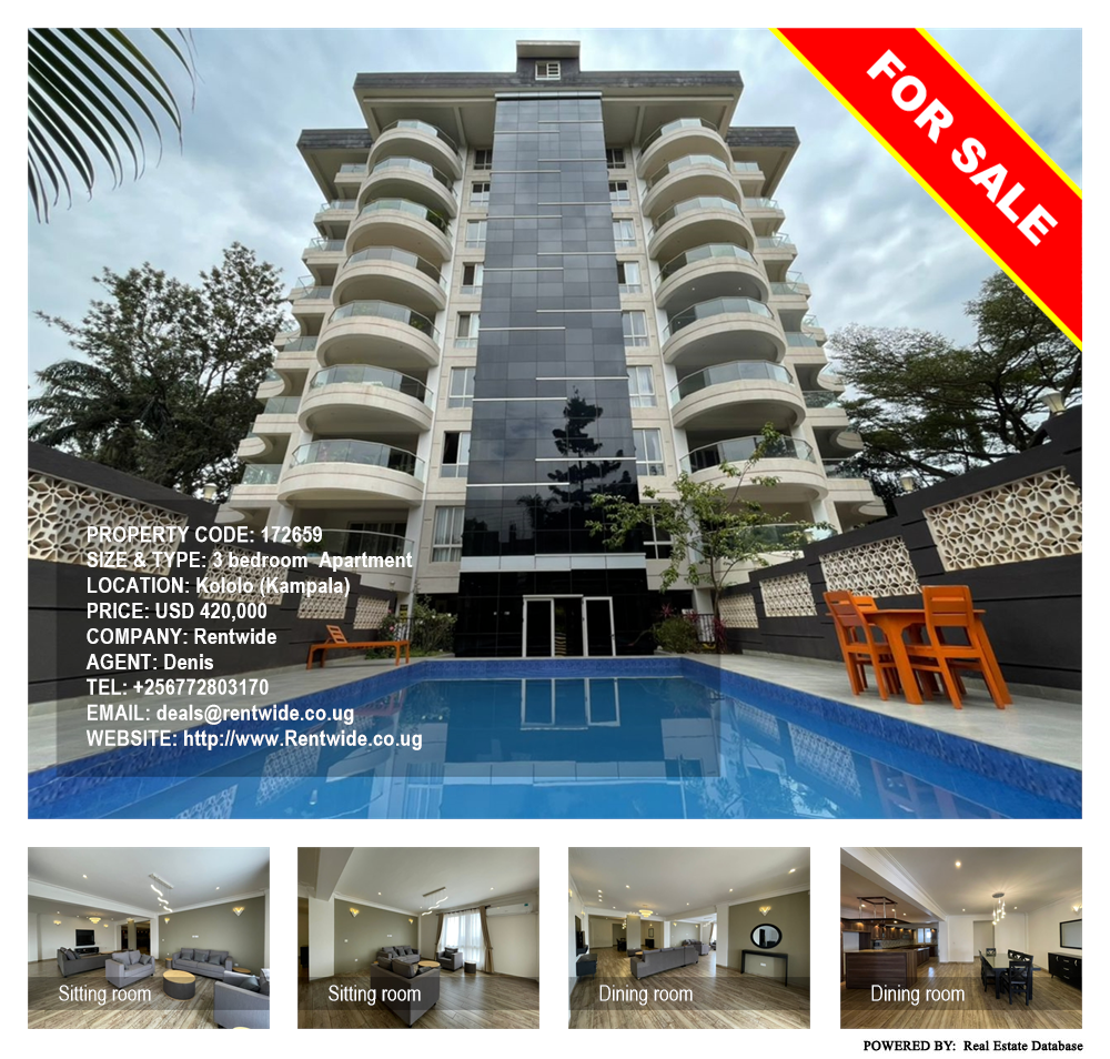 3 bedroom Apartment  for sale in Kololo Kampala Uganda, code: 172659