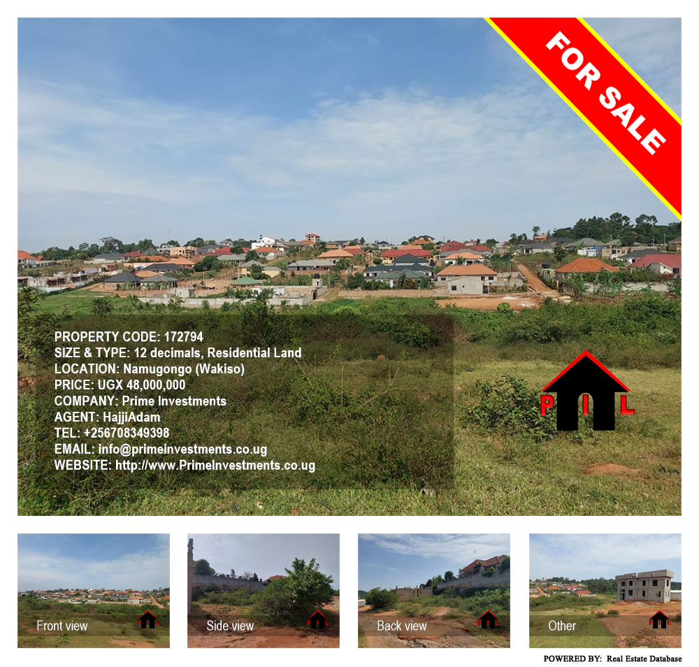 Residential Land  for sale in Namugongo Wakiso Uganda, code: 172794