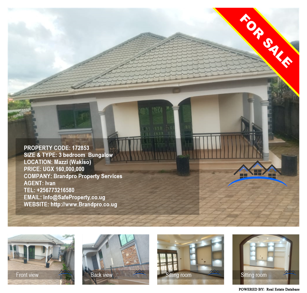 3 bedroom Bungalow  for sale in Mazzi Wakiso Uganda, code: 172853