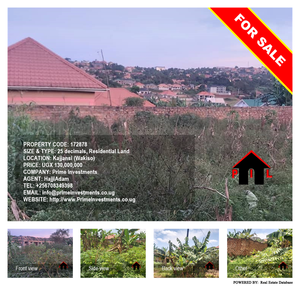 Residential Land  for sale in Kajjansi Wakiso Uganda, code: 172878