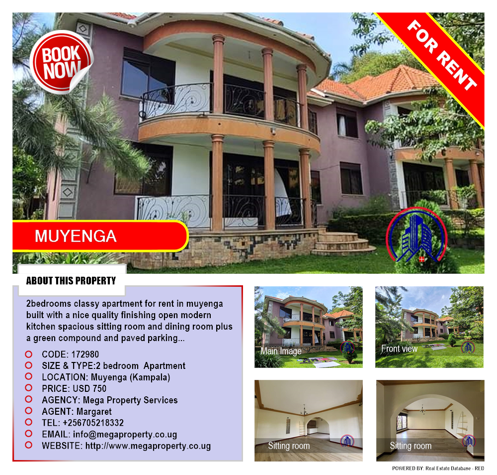 2 bedroom Apartment  for rent in Muyenga Kampala Uganda, code: 172980