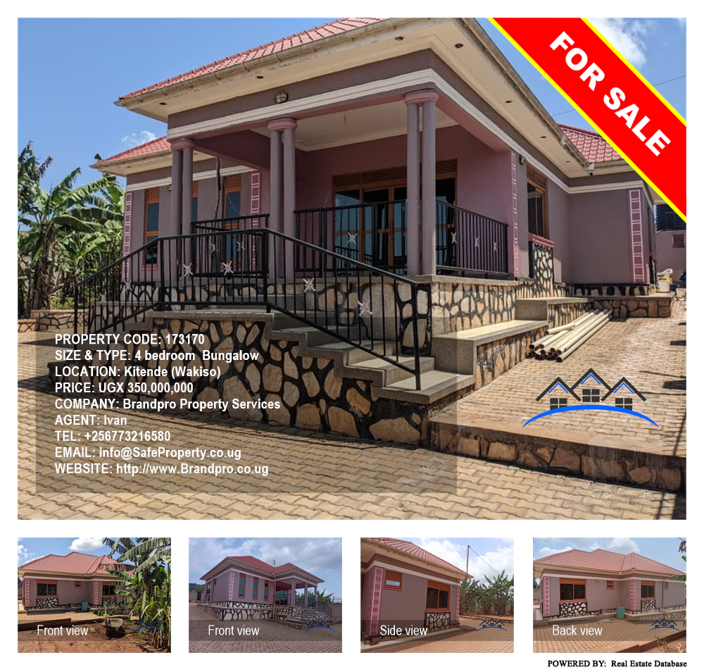 4 bedroom Bungalow  for sale in Kitende Wakiso Uganda, code: 173170