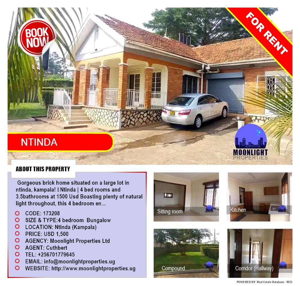 4 bedroom Bungalow  for rent in Ntinda Kampala Uganda, code: 173208