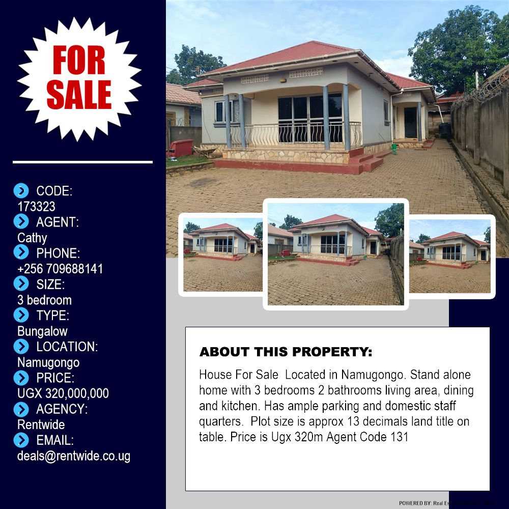 3 bedroom Bungalow  for sale in Namugongo Wakiso Uganda, code: 173323