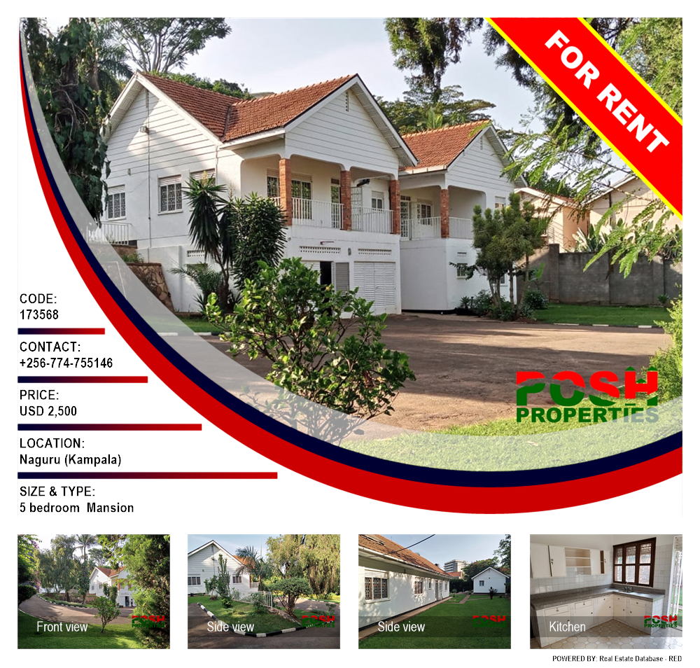 5 bedroom Mansion  for rent in Naguru Kampala Uganda, code: 173568