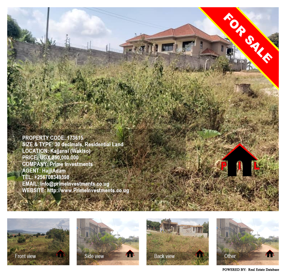 Residential Land  for sale in Kajjansi Wakiso Uganda, code: 173615