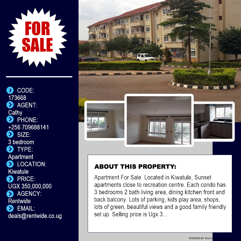 3 bedroom Apartment  for sale in Kiwaatule Kampala Uganda, code: 173668
