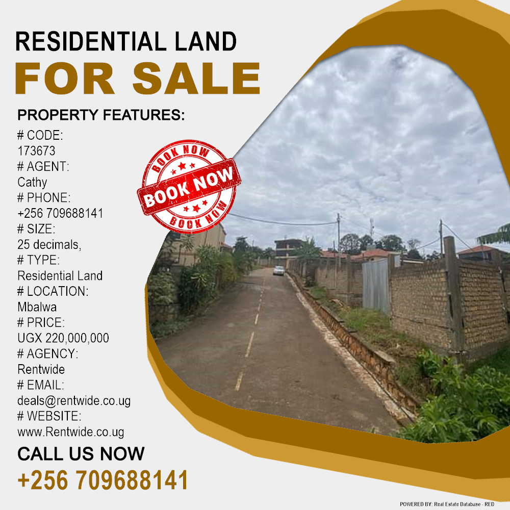 Residential Land  for sale in Mbalwa Wakiso Uganda, code: 173673