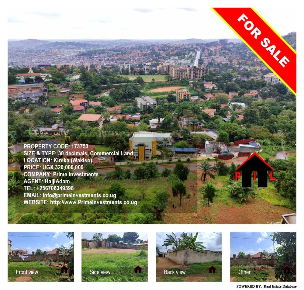 Commercial Land  for sale in Kireka Wakiso Uganda, code: 173753