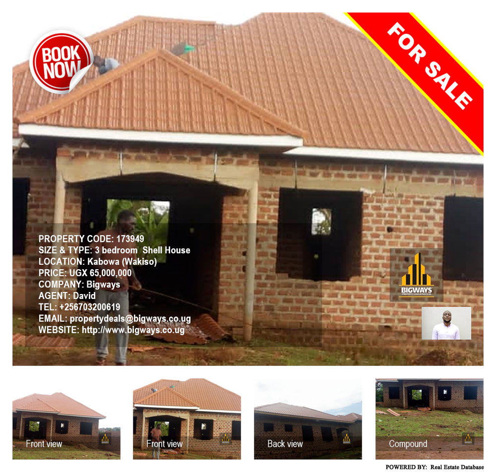 3 bedroom Shell House  for sale in Kabowa Wakiso Uganda, code: 173949