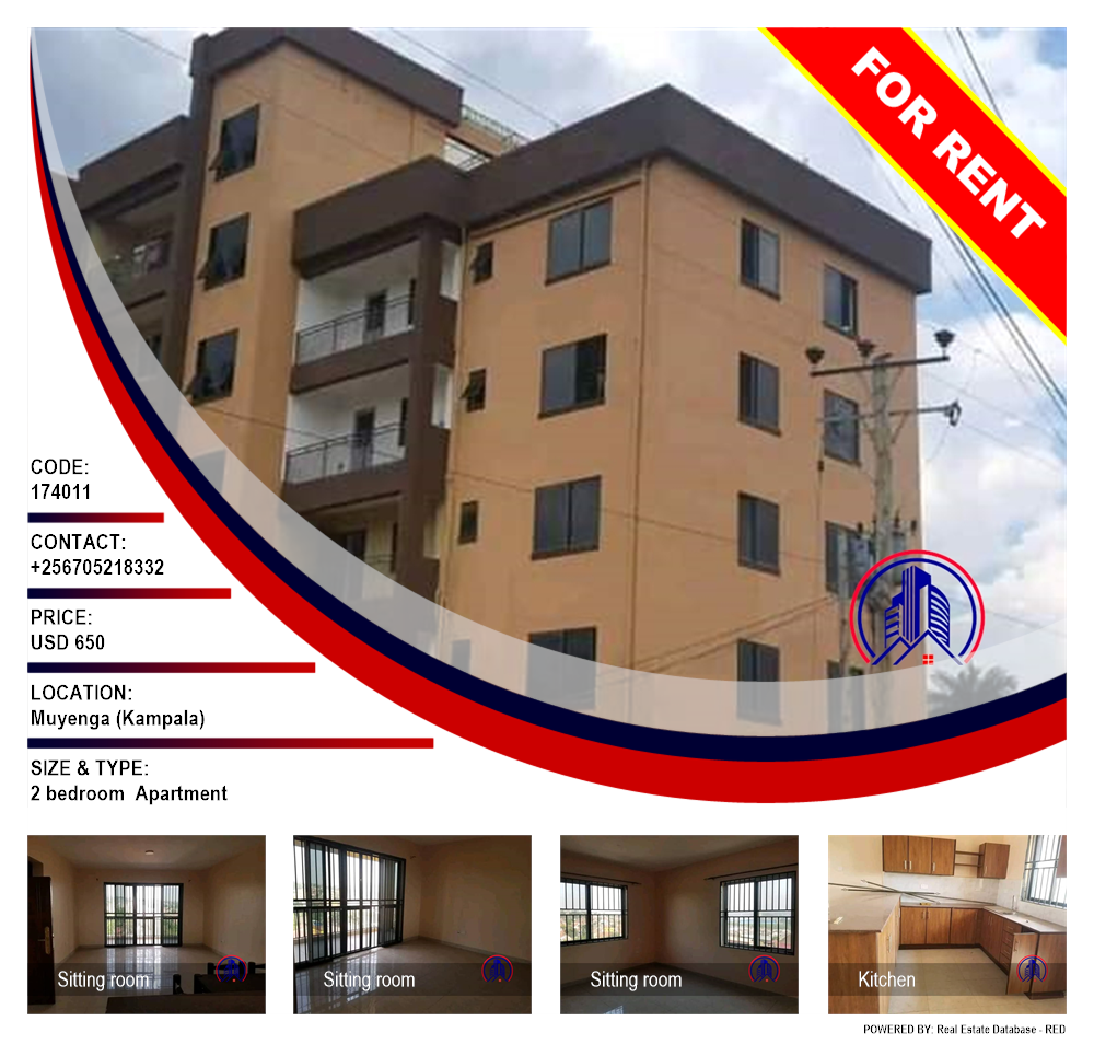 2 bedroom Apartment  for rent in Muyenga Kampala Uganda, code: 174011