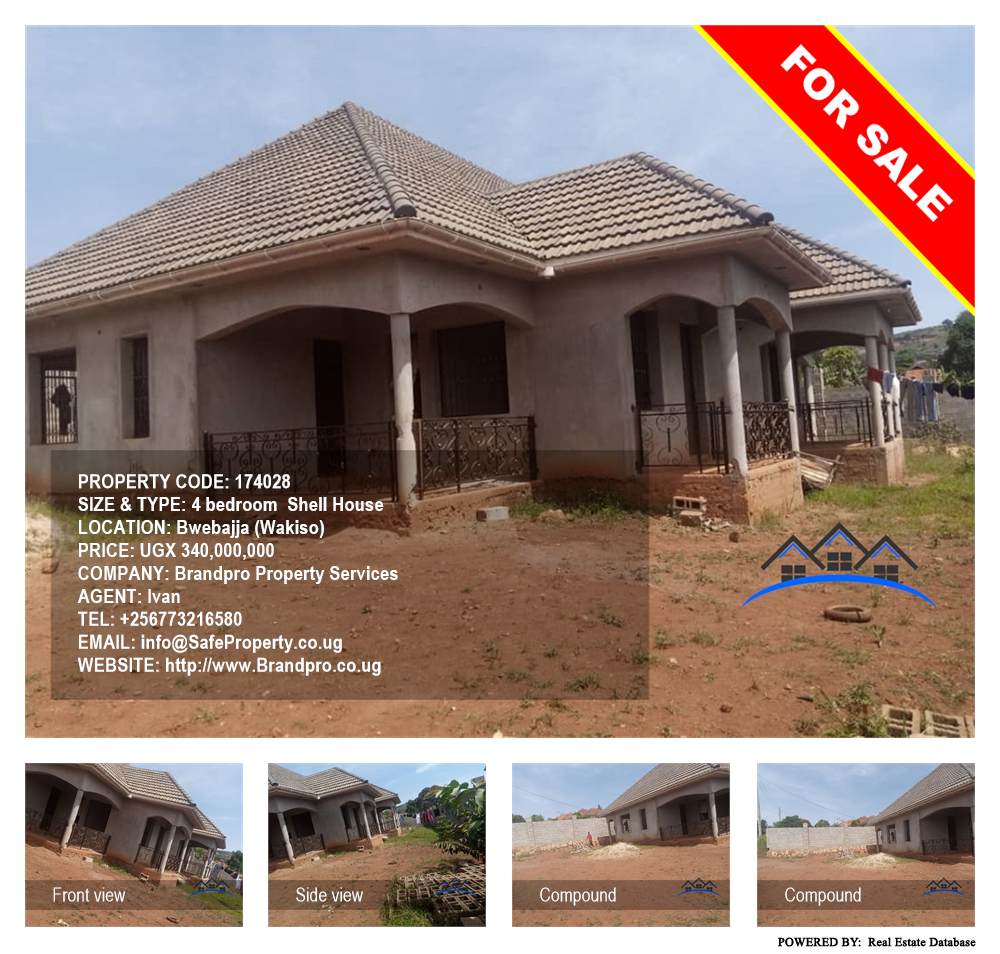 4 bedroom Shell House  for sale in Bwebajja Wakiso Uganda, code: 174028