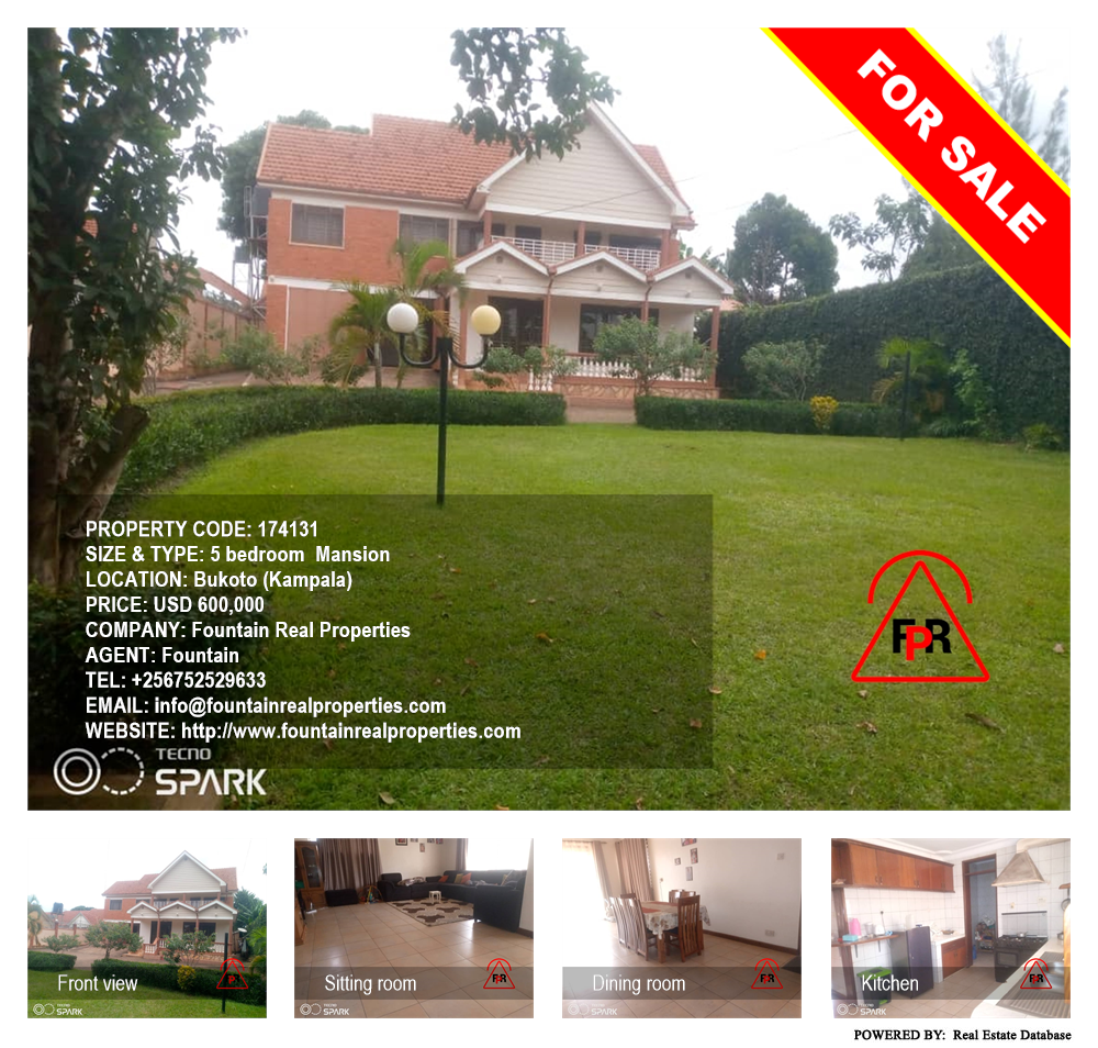 5 bedroom Mansion  for sale in Bukoto Kampala Uganda, code: 174131