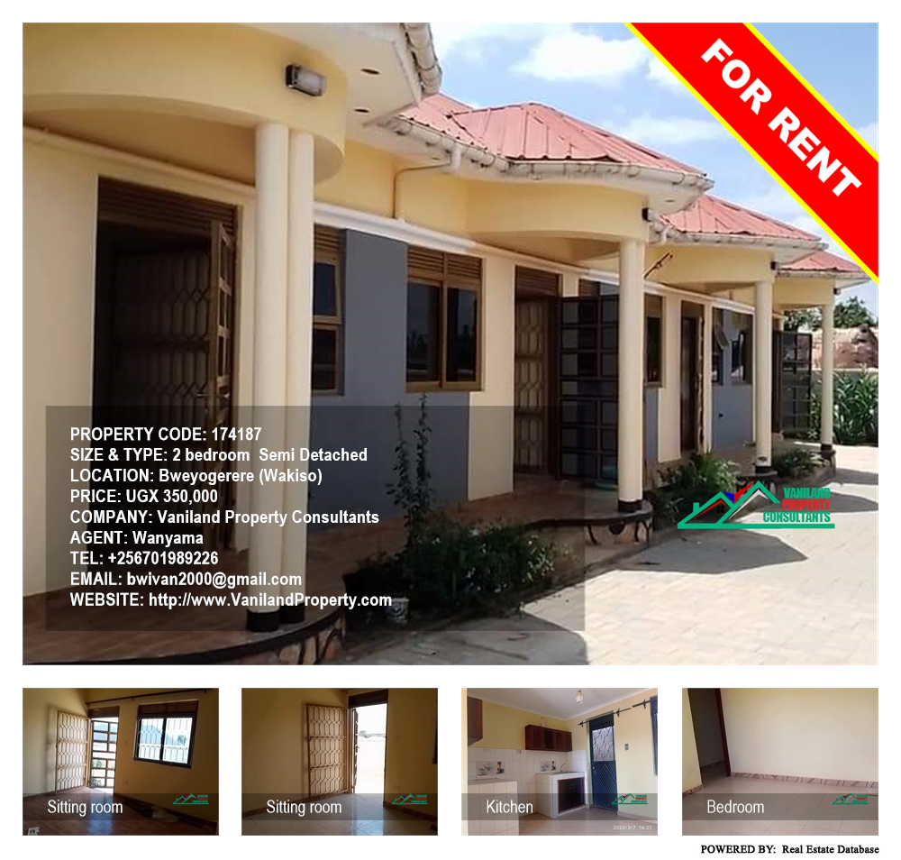 2 bedroom Semi Detached  for rent in Bweyogerere Wakiso Uganda, code: 174187