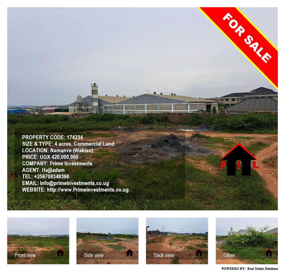 Commercial Land  for sale in Namanve Wakiso Uganda, code: 174234