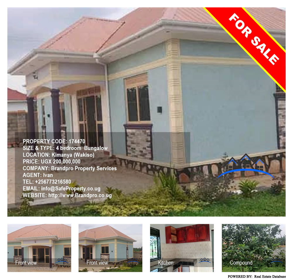 4 bedroom Bungalow  for sale in Kimanya Wakiso Uganda, code: 174470