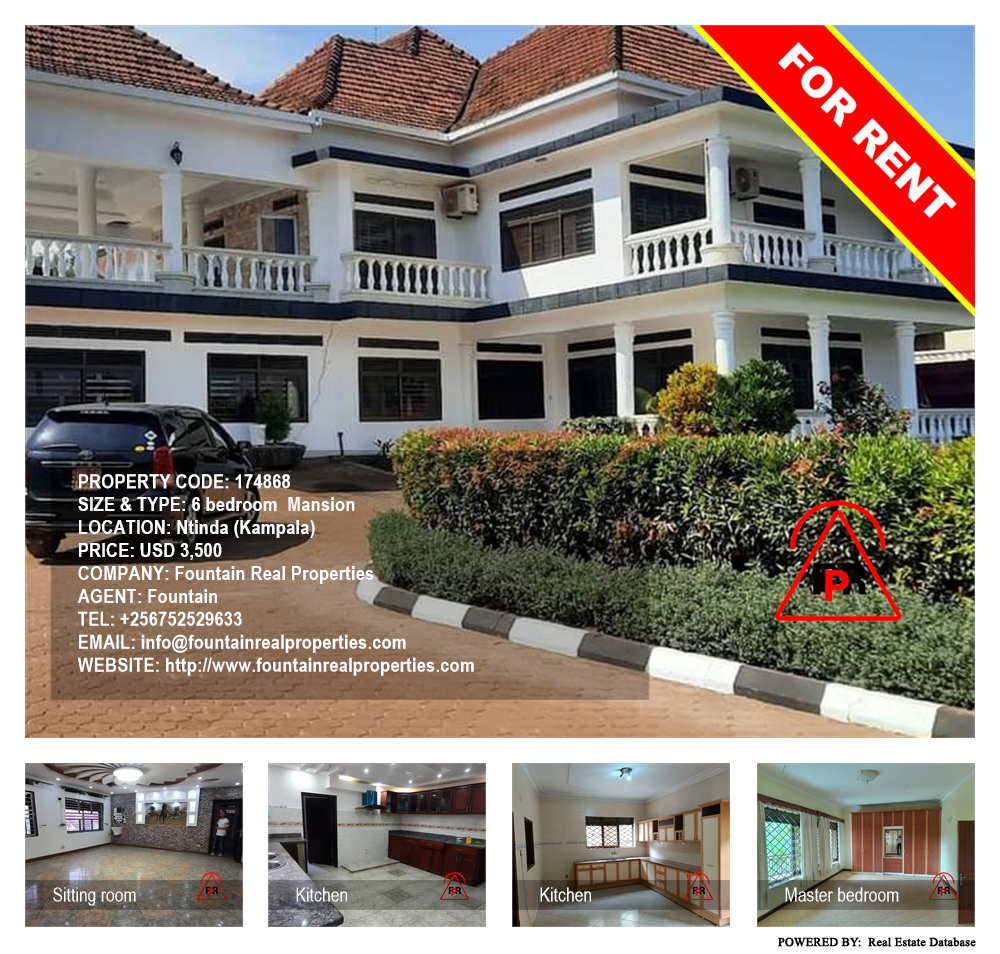 6 bedroom Mansion  for rent in Ntinda Kampala Uganda, code: 174868