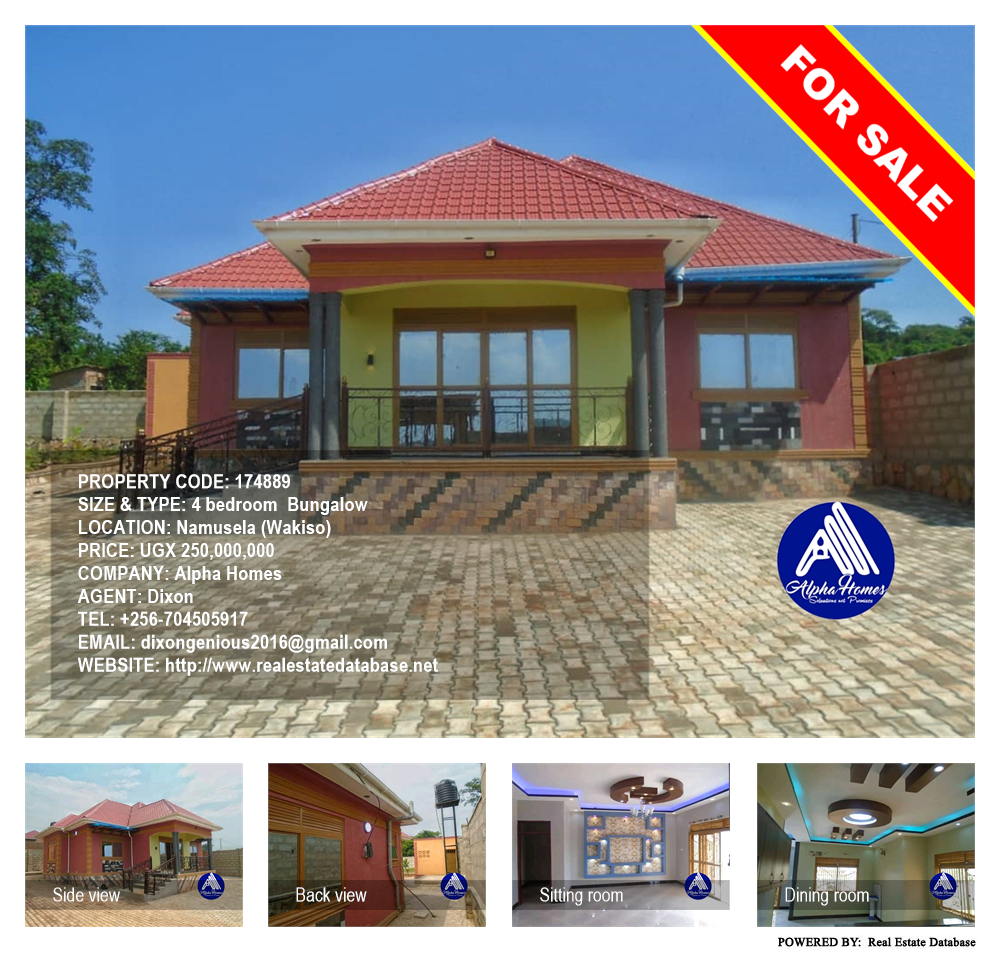 4 bedroom Bungalow  for sale in Namusela Wakiso Uganda, code: 174889