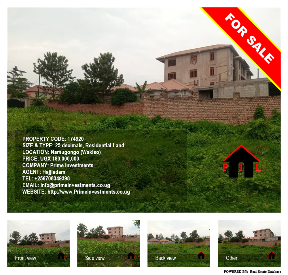 Residential Land  for sale in Namugongo Wakiso Uganda, code: 174920