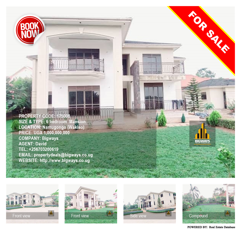 6 bedroom Mansion  for sale in Namugongo Wakiso Uganda, code: 175008