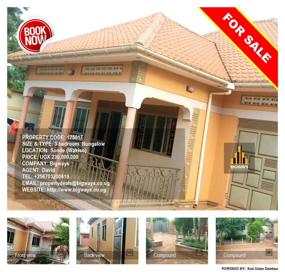 3 bedroom Bungalow  for sale in Sonde Wakiso Uganda, code: 175017