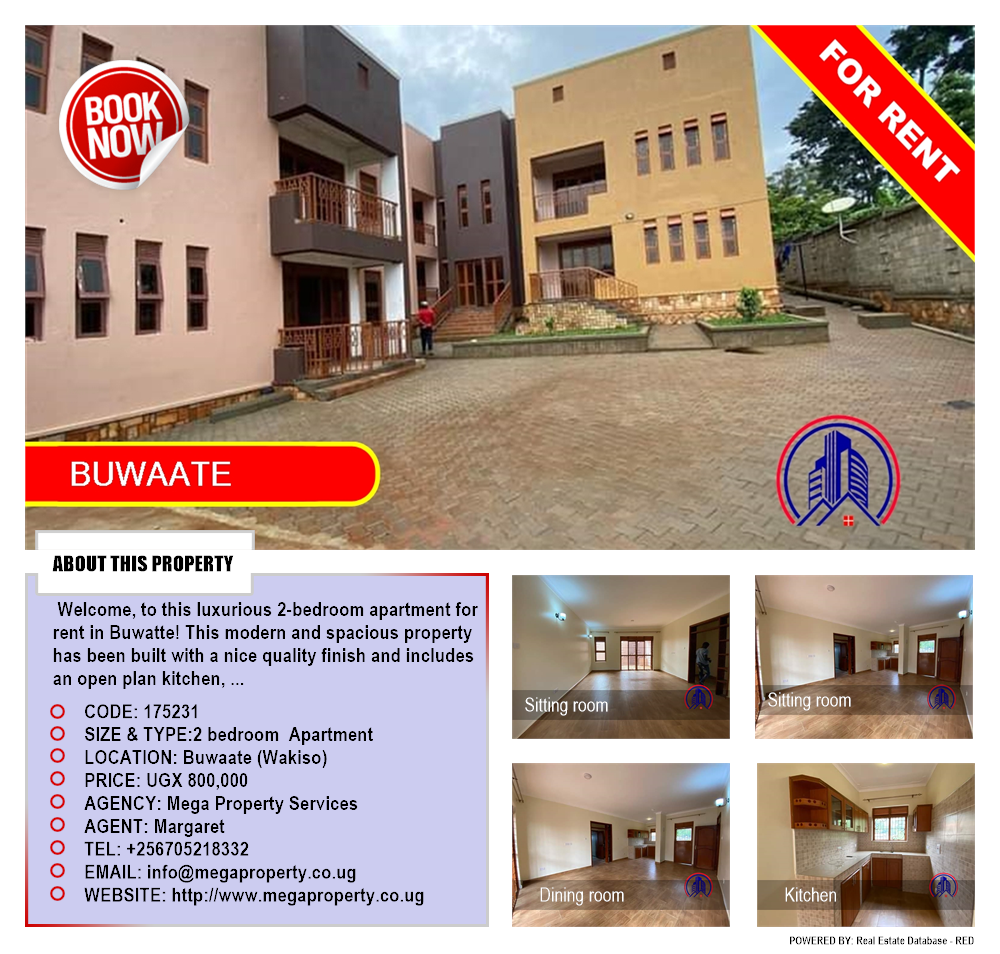 2 bedroom Apartment  for rent in Buwaate Wakiso Uganda, code: 175231
