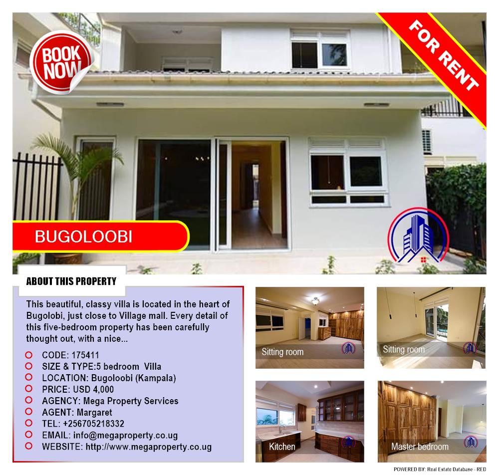 5 bedroom Villa  for rent in Bugoloobi Kampala Uganda, code: 175411