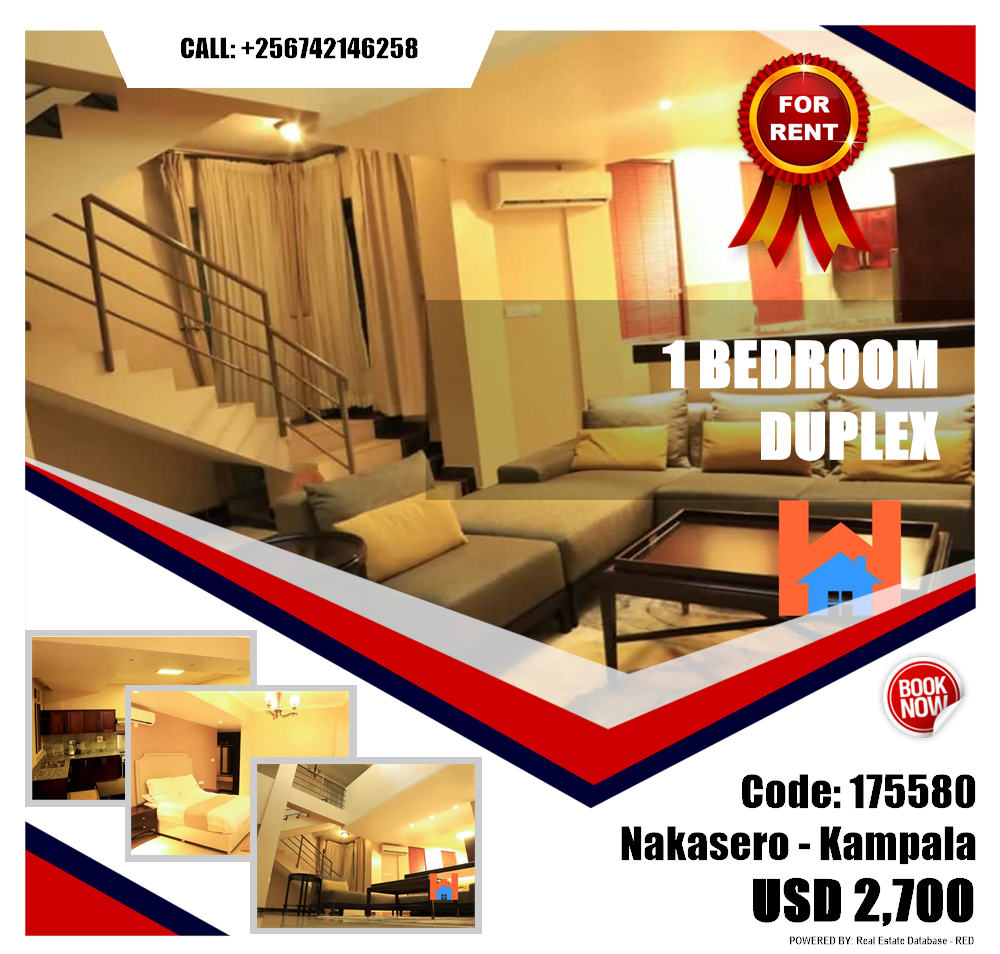 1 bedroom Duplex  for rent in Nakasero Kampala Uganda, code: 175580