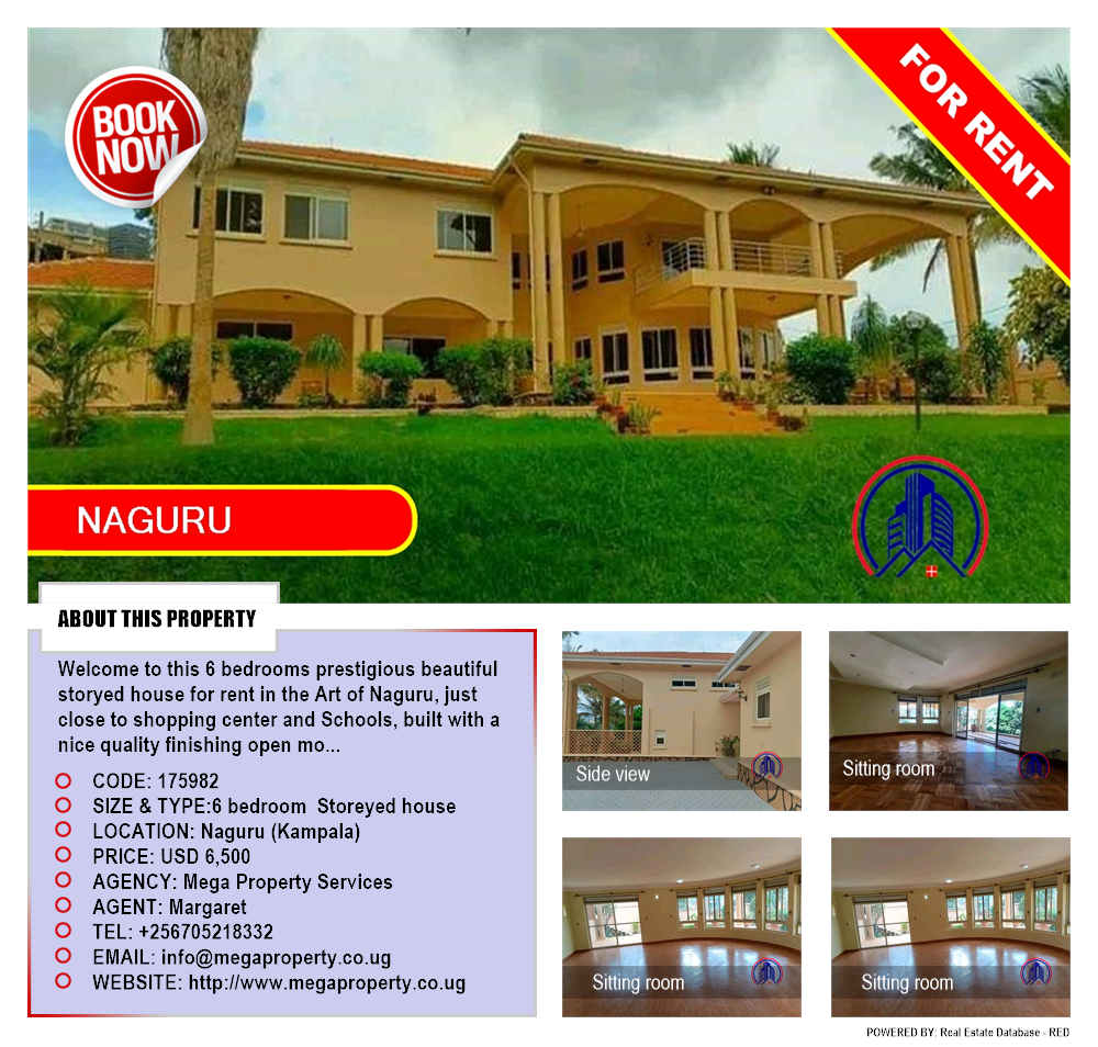 6 bedroom Storeyed house  for rent in Naguru Kampala Uganda, code: 175982